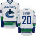 Vancouver Canucks #20 Brandon Sutter Authentic White Away NHL Jersey