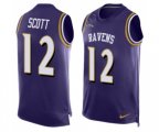 Baltimore Ravens #12 Jaleel Scott Elite Purple Player Name & Number Tank Top Football Jersey