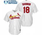 St. Louis Cardinals #18 Mike Shannon Replica White Home Cool Base Baseball Jersey