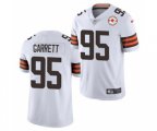 Cleveland Browns #95 Myles Garrett 2021 White 75th Anniversary Patch Vapor Untouchable Limited Stitched Football Jersey