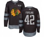 Chicago Blackhawks #42 Gustav Forsling Authentic Black 1917-2017 100th Anniversary NHL Jersey