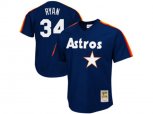 Houston Astros #34 Nolan Ryan Mitchell & Ness Navy 1988 Authentic Cooperstown Collection Mesh Batting Practice Jersey