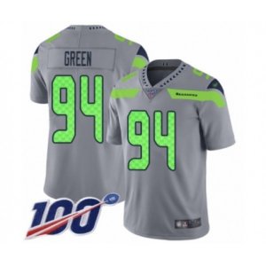 Seattle Seahawks #94 Rasheem Green Limited Silver Inverted Legend 100th Season Football Jersey