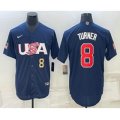 USA Baseball #8 Trea Turner Number 2023 Navy World Baseball Classic Stitched Jersey