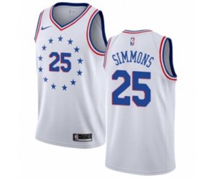 Philadelphia 76ers #25 Ben Simmons White Swingman Jersey - Earned Edition