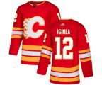 Calgary Flames #12 Jarome Iginla Authentic Red Alternate Hockey Jersey