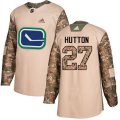 Vancouver Canucks #27 Ben Hutton Authentic Camo Veterans Day Practice NHL Jersey