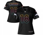 Women Denver Broncos #18 Peyton Manning Game Black Fashion Football Jersey