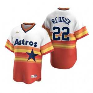 Nike Houston Astros #22 Josh Reddick White Orange Cooperstown Collection Home Stitched Baseball Jersey