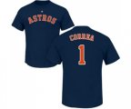 Houston Astros #1 Carlos Correa Navy Blue Name & Number T-Shirt