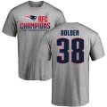 New England Patriots #38 Brandon Bolden Heather Gray 2017 AFC Champions V-Neck T-Shirt