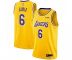 Los Angeles Lakers #6 LeBron James Swingman Gold Basketball Jersey - Icon Edition