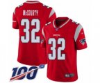 New England Patriots #32 Devin McCourty Limited Red Inverted Legend 100th Season Football Jersey