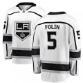 Los Angeles Kings #5 Christian Folin Authentic White Away Fanatics Branded Breakaway NHL Jersey