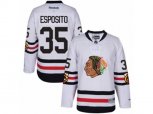 Chicago Blackhawks #35 Tony Esposito Authentic White 2017 Winter Classic NHL Jersey