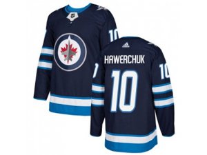 Winnipeg Jets #10 Dale Hawerchuk Navy Blue Home Authentic Stitched NHL Jersey
