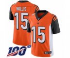 Cincinnati Bengals #15 Damion Willis Orange Alternate Vapor Untouchable Limited Player 100th Season Football Jersey