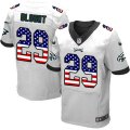 Philadelphia Eagles #29 LeGarrette Blount White Road USA Flag Fashion NFL Jersey
