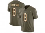 Baltimore Ravens #8 Lamar Jackson Olive Gold Stitched NFL Limited 2017 Salute To Service Jersey