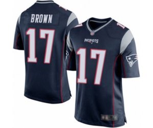 New England Patriots #17 Antonio Brown Game Navy Blue Team Color Football Jersey