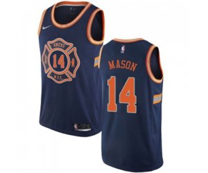 New York Knicks #14 Anthony Mason Swingman Navy Blue NBA Jersey - City Edition