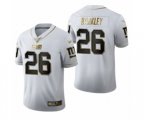 New York Giants #26 Saquon Barkley Limited White Golden Edition Football Jersey
