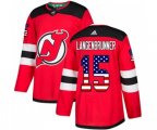 New Jersey Devils #15 Jamie Langenbrunner Authentic Red USA Flag Fashion Hockey Jersey