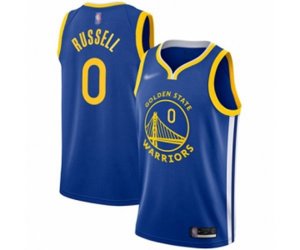 Golden State Warriors #0 D\'Angelo Russell Authentic Royal Finished Basketball Jersey - Icon Edition