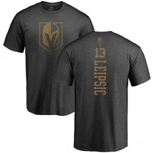Vegas Golden Knights #13 Brendan Leipsic Charcoal One Color Backer T-Shirt