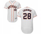 Houston Astros #28 Robinson Chirinos White Home Flex Base Authentic Collection Baseball Jersey