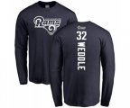 Los Angeles Rams #32 Eric Weddle Navy Blue Backer Long Sleeve T-Shirt