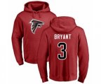 Atlanta Falcons #3 Matt Bryant Red Name & Number Logo Pullover Hoodie
