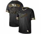 Baltimore Orioles #57 Hanser Alberto Authentic Black Gold Fashion Baseball Jersey