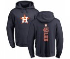 Houston Astros #45 Carlos Lee Navy Blue Backer Pullover Hoodie