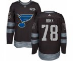 Adidas St. Louis Blues #78 Dominik Bokk Authentic Black 1917-2017 100th Anniversary NHL Jersey
