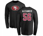 San Francisco 49ers #56 Kwon Alexander Black Name & Number Logo Long Sleeve T-Shirt