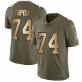 Atlanta Falcons #74 Tani Tupou Limited Olive Gold 2017 Salute to Service NFL Jersey