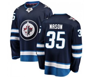 Winnipeg Jets #35 Steve Mason Fanatics Branded Navy Blue Home Breakaway NHL Jersey