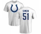 Indianapolis Colts #55 Skai Moore White Name & Number Logo T-Shirt