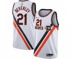 Los Angeles Clippers #21 Patrick Beverley Authentic White Hardwood Classics Finished Basketball Jersey