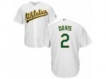 Oakland Athletics #2 Khris Davis Replica White Home Cool Base MLB Jersey
