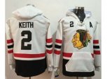 Chicago Blackhawks #2 Duncan Keith White Name & Number Pullover NHL Hoodie