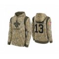 New Orleans Saints #13 Michael Thomas Camo 2021 Salute To Service Therma Performance Pullover Football Hoodie