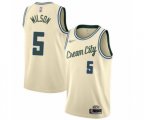 Milwaukee Bucks #5 D. J. Wilson Authentic Cream Basketball Jersey - 2019-20 City Edition