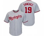 Washington Nationals #19 Anibal Sanchez Replica Grey Road Cool Base Baseball Jersey