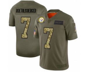 Pittsburgh Steelers #7 Ben Roethlisberger 2019 Olive Camo Salute to Service Limited Jersey