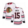 Chicago Blackhawks #15 Zack Smith Authentic White Away Hockey Jersey