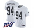 Oakland Raiders #94 Eddie Vanderdoes White Vapor Untouchable Limited Player 100th Season Football Jersey