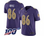 Baltimore Ravens #86 Nick Boyle Limited Purple Rush Vapor Untouchable 100th Season Football Jersey