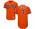 Baltimore Orioles #3 Cedric Mullins Orange Alternate Flex Base Authentic Collection Baseball Jersey